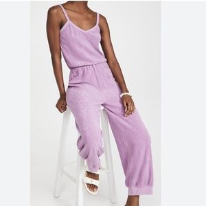 Suzie Kondi Purple Terry Tank Jumpsuit Size Small